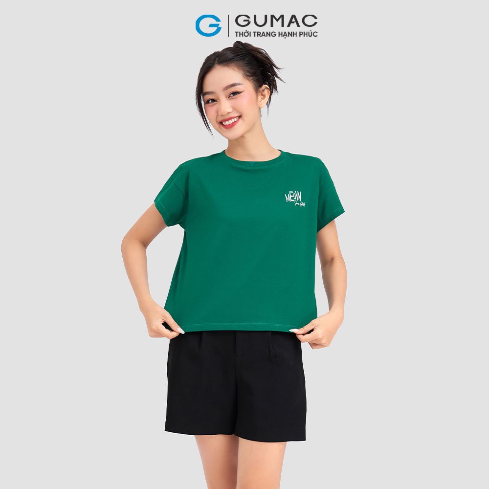 Áo thun thêu chữ GUMAC ATD03018