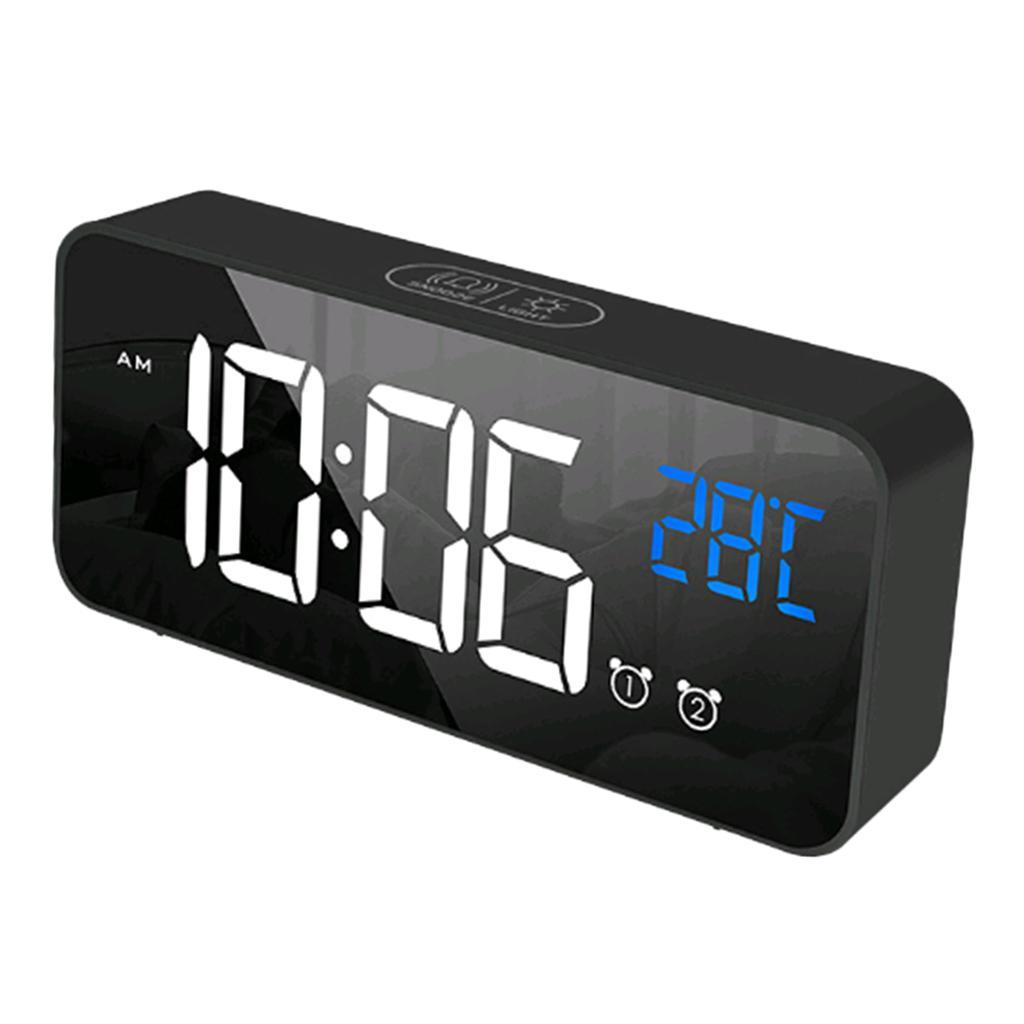 Kitchen Electronic Clock Mute LED Mirror Clock Bedside Alarm Clock Desk Clock #1