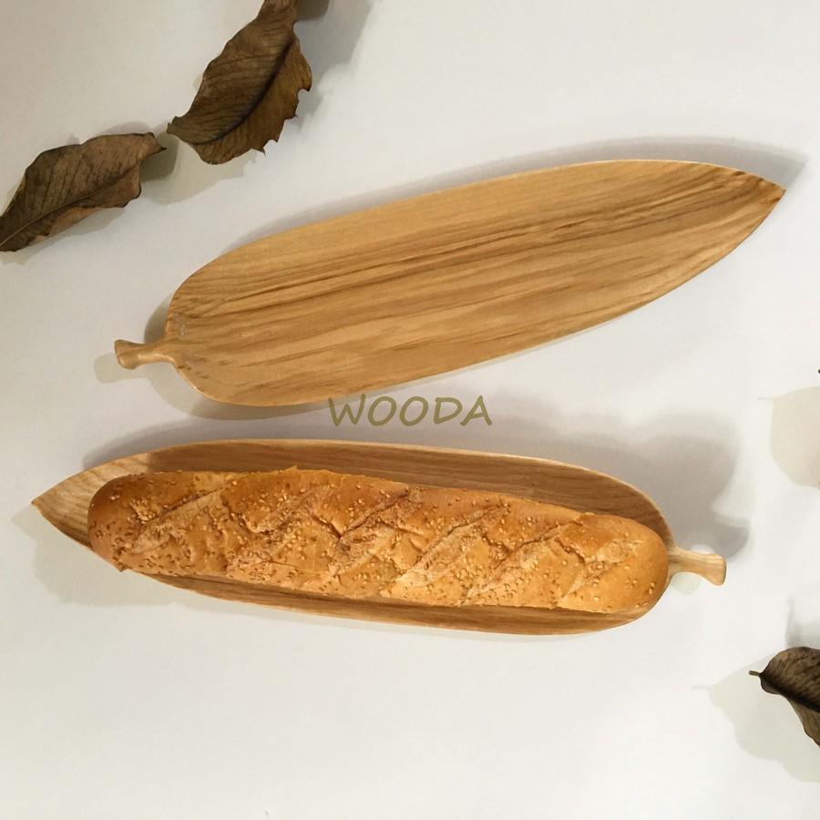 Khay Gỗ Decor Hình Chiếc Lá Tre - Khay Gỗ Phục Vụ