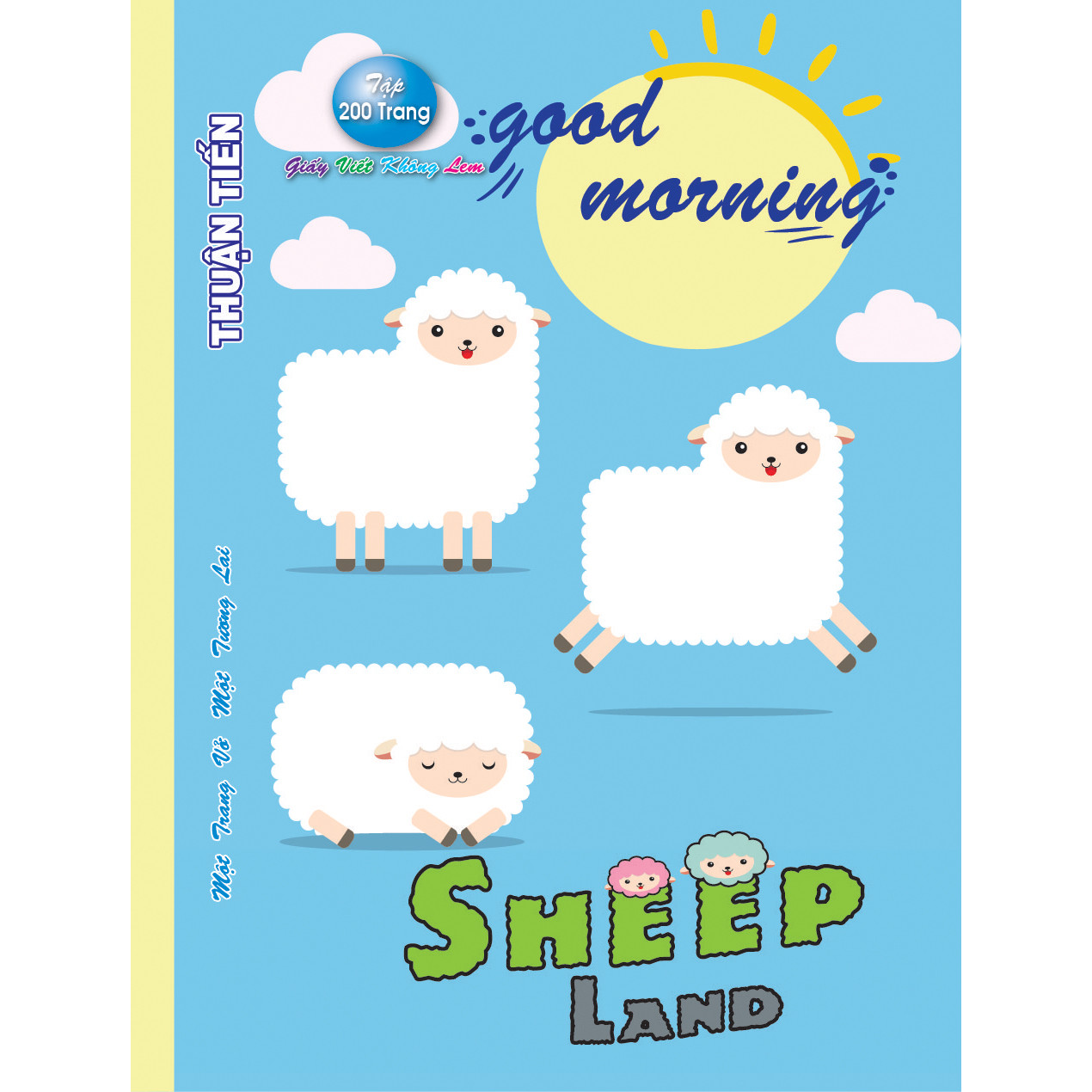 Lốc 5 Quyển Tập học sinh 200 trang Sheep land mẫu ngẫu nhiên
