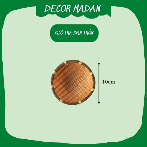 Rổ tre tròn mini, mẹt đựng đồ ăn Nhật Bản,hạt hướng dương, đồ ăn vặt quán cafe (D: 10,13,15cm) - MADAN