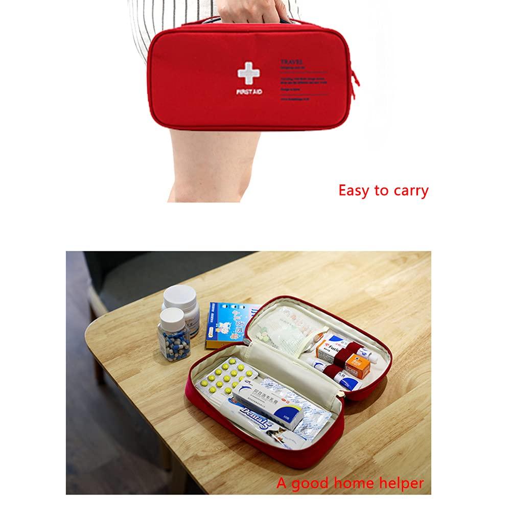 1 Túi sơ cứu an toàn trống rỗng, Không gian Mini Du lịch Mini Mini Du lịch di động, Túi lưu trữ Gói Thuốc trống Red