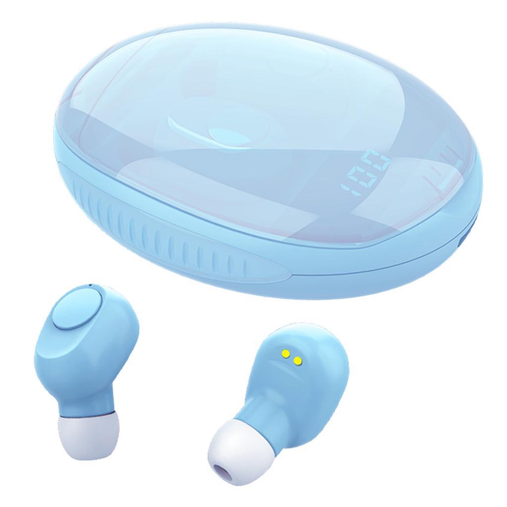 True Wireless Bluetooth Earphones Headphones w/Charging Case Blue