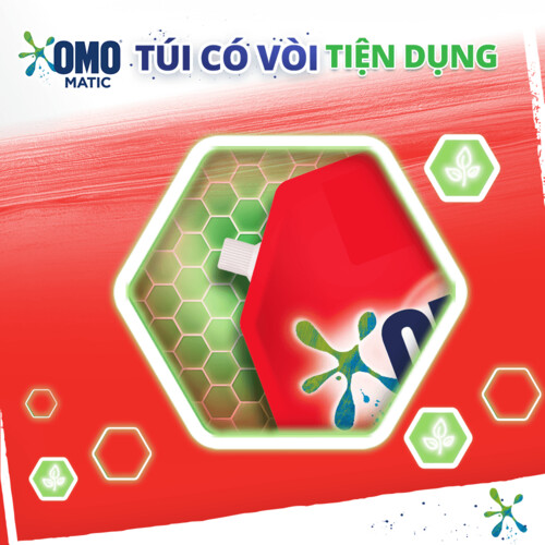 Túi Nước Giặt Omo Matic Cho Quần Áo Bé Yêu Chiết Xuất Tràm Trà Và Nha Đam Dịu Nhẹ, Sạch Khuẩn 3.6Kg