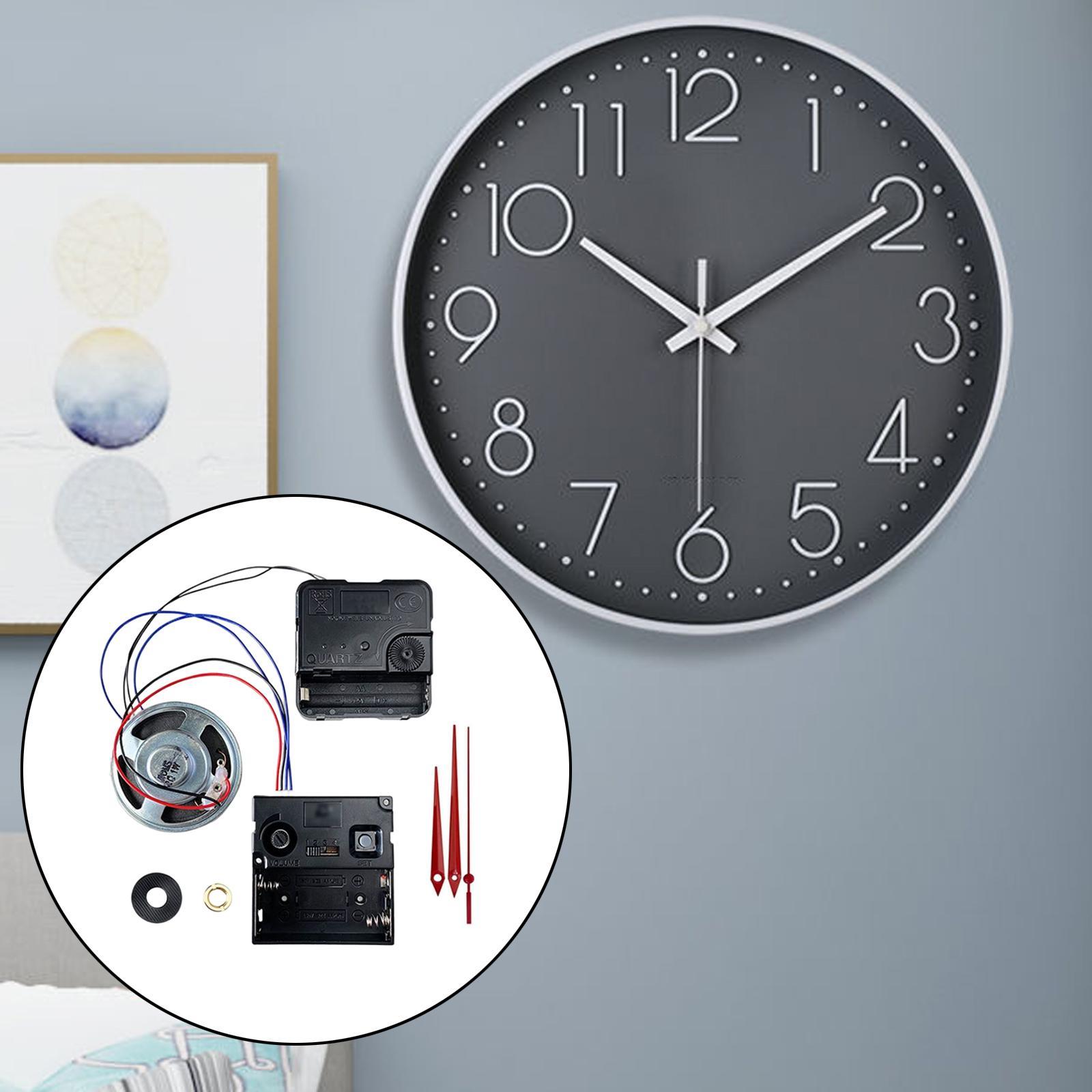 DIY Wall Clock Movement Mechanism Pendulum Clock Movement Replacement with Music Chime Box with Hands for Club Bar Office Wooden Wall Clocks