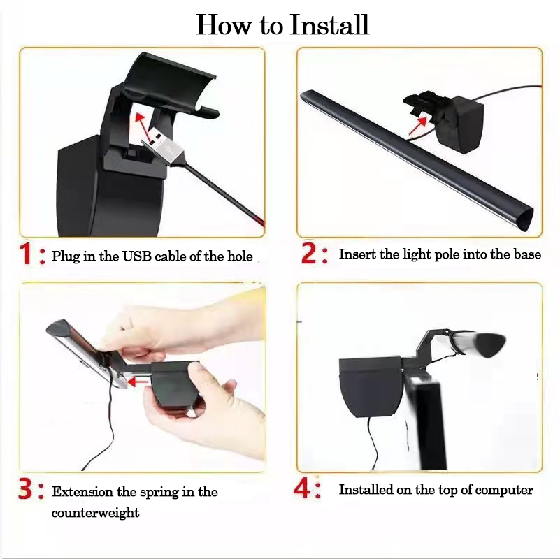 Đèn Văn Phòng Màn Hình LED USB Chăm Sóc Mắt Với Màu Sắc Có Thể Điều Chỉnh