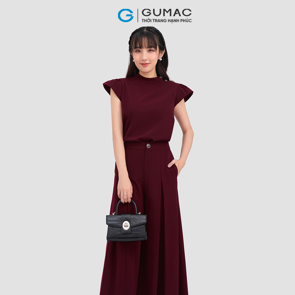 Áo kiểu GUMAC AC12045 nẹp nút vai sang trọng