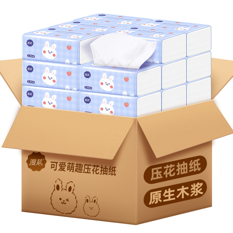 Khăn giấy ăn thỏ trắng chiết xuất từ bột trúc siêu dai, mềm mịn, gói giấy ăn rút tiện dụng G418-Khangiay-Tho