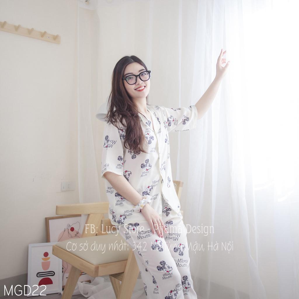 Đồ Bộ Mặc Nhà, Pijama Nữ, Bộ Ngủ Nữ Dễ Thương Chất Lụa Mát