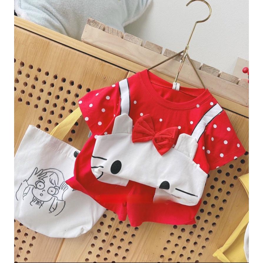 Đồ bộ bé gái, bộ cộc tay mùa hè cho bé gái hình con vật ngộ nghĩnh size 20-40g chất cotton mềm mịn mát