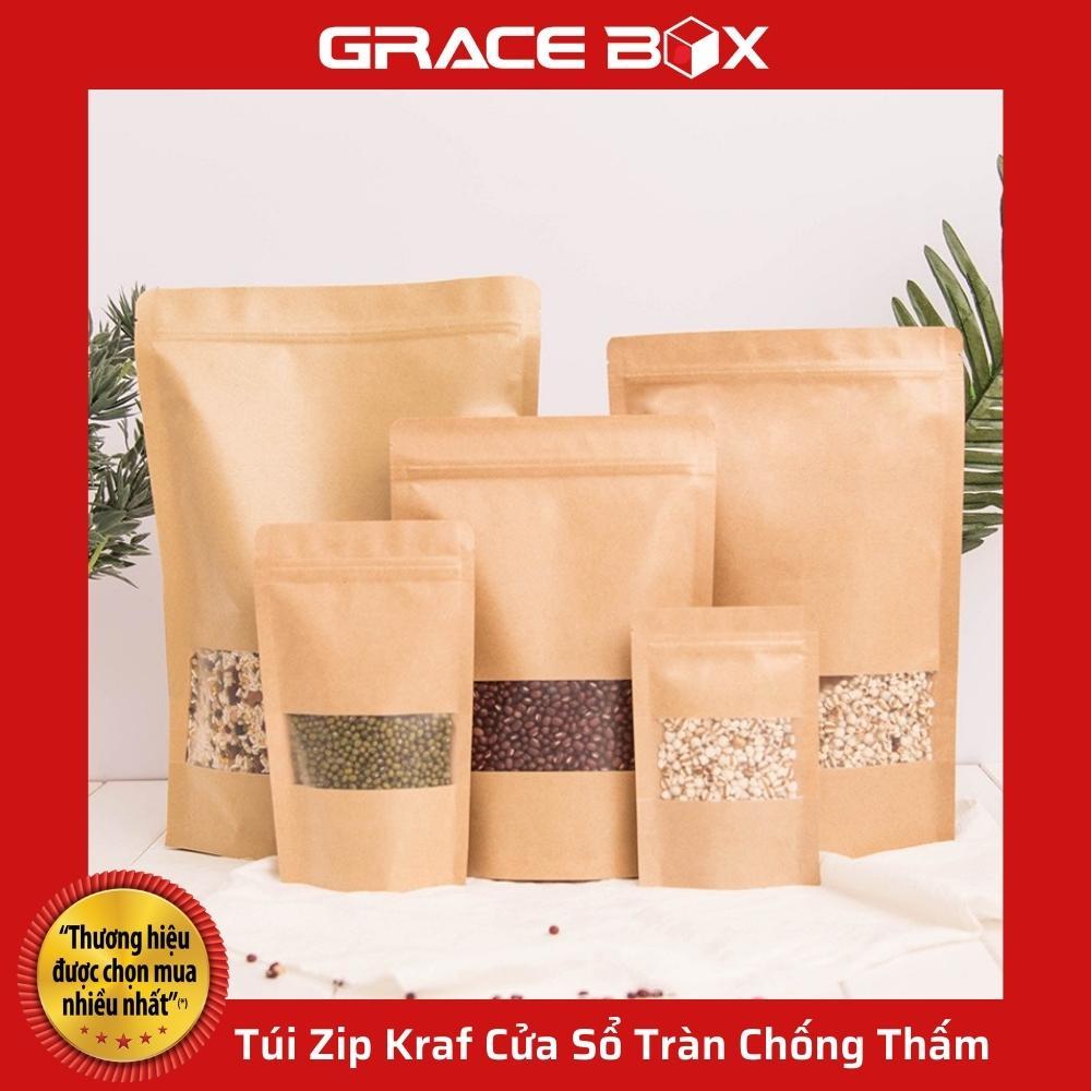 Túi Zip Kraft Thực Phẩm Cửa Sổ Tràn Lề Chống Thấm