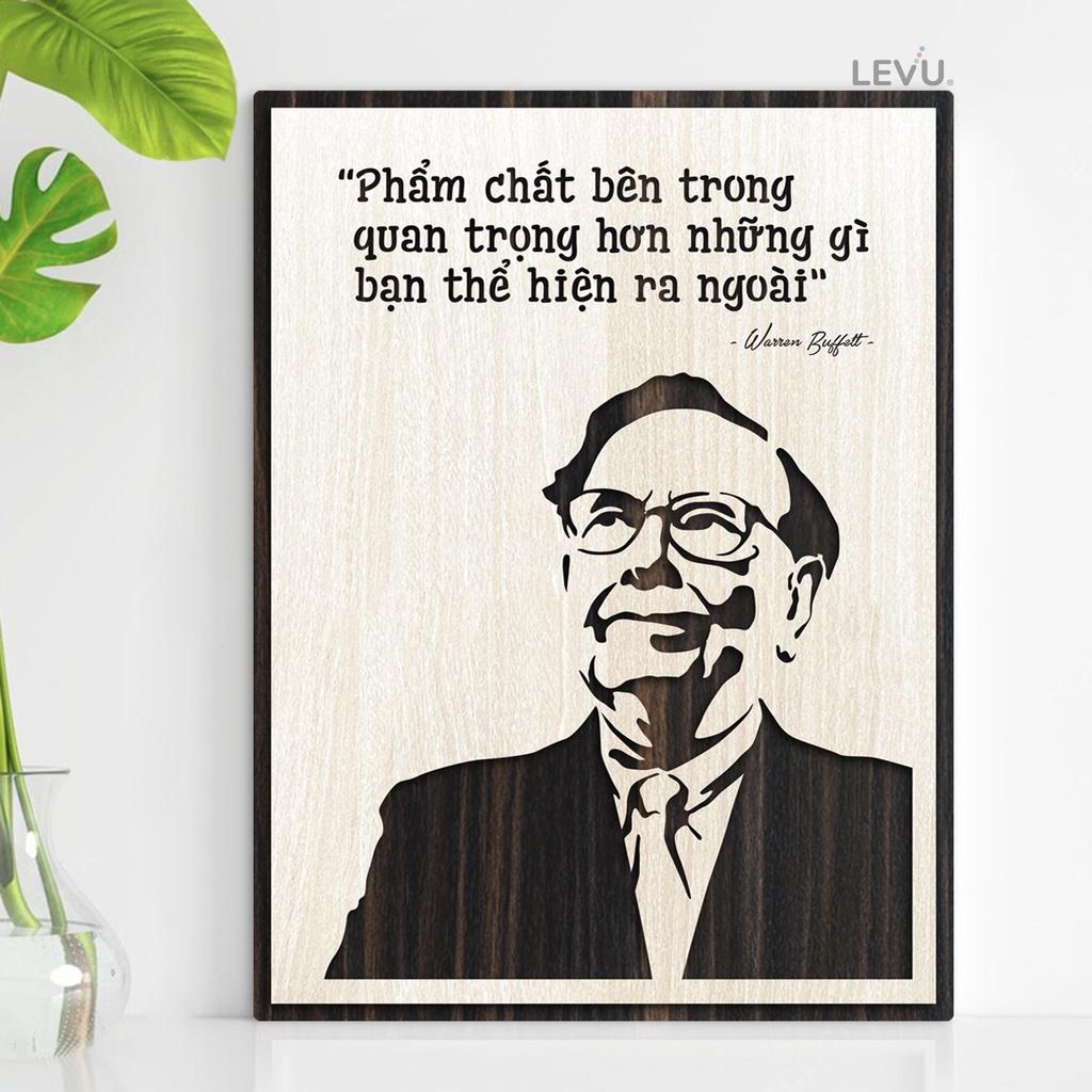 Tranh Quotes lời khuyên của Warren Buffett bằng gỗ khắc chữ LEVU NT10