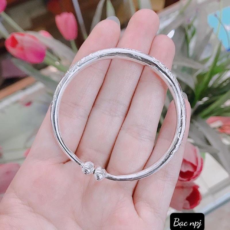 Lắc tay trạm hoa văn , dễ đeo. Vòng tay nữ Bạc Ta - Bạc npj
