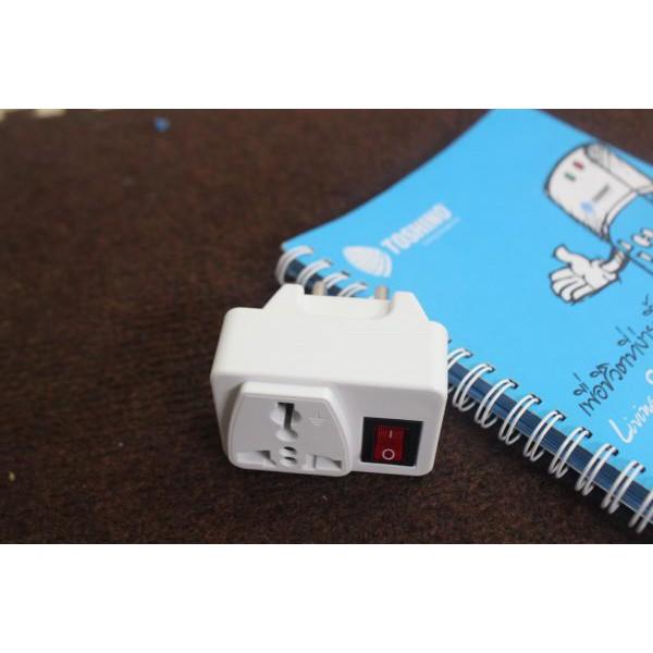 Ổ Cắm - Phích Cắm Chuyển Đổi Từ 3 Chân Sang 2 Chân || 3 Chạc Sang 2 Chấu - Có Công Tắc Tiện Dụng, An Toàn Trong Gia Đình. Kingler 8609 - Hàng Nhập Khẩu