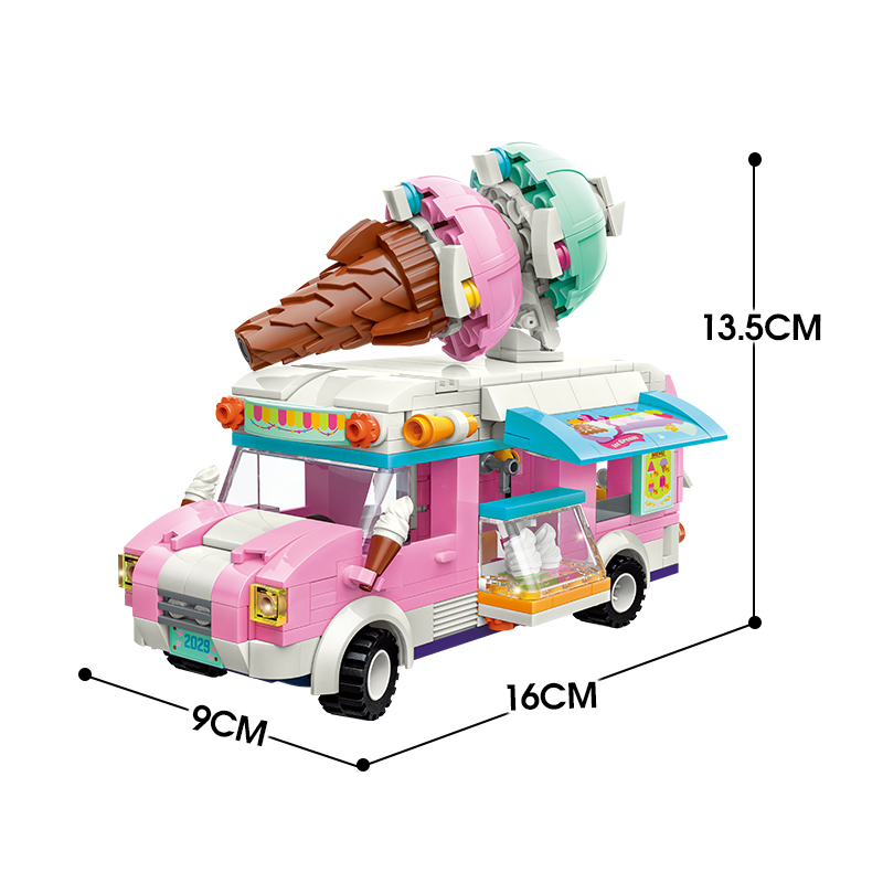 Đồ chơi lắp ráp Mô hình Xe kem lưu động - Ice Cream Van Qman 2029