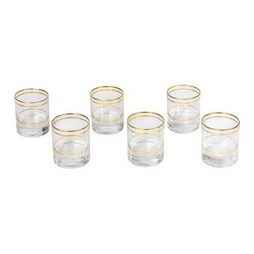 Set 6 cốc pha lê mạ vàng 24k nhập khẩu ITALY Vienna Iris Gold GA Italy CRISTAL  6611