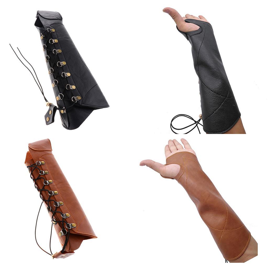 Adjustable Archery Arm Guard, Pu Leather for Recurve Compound Long Bow Hunting