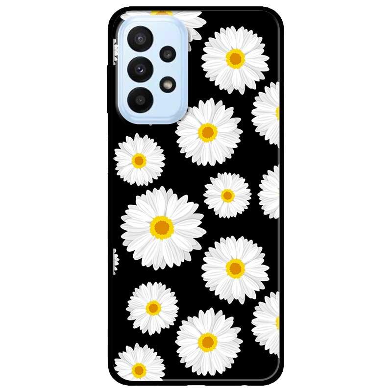 Ốp lưng dành cho Samsung A23 4G - A53 5G - A73 5G - Hoạ Tiết Cúc Nền Đen