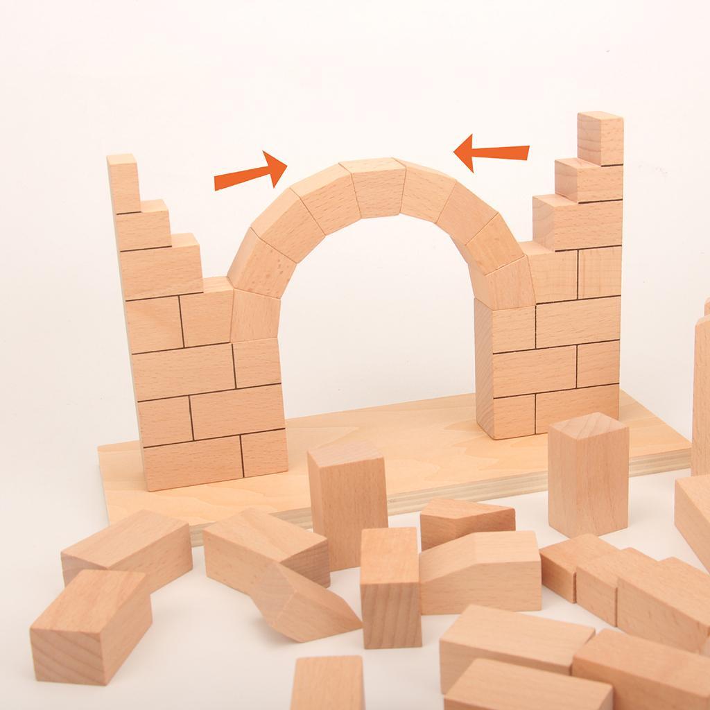 Roman Bridge Wooden Construction Blocks Bricks Toy Set 4-8 Years