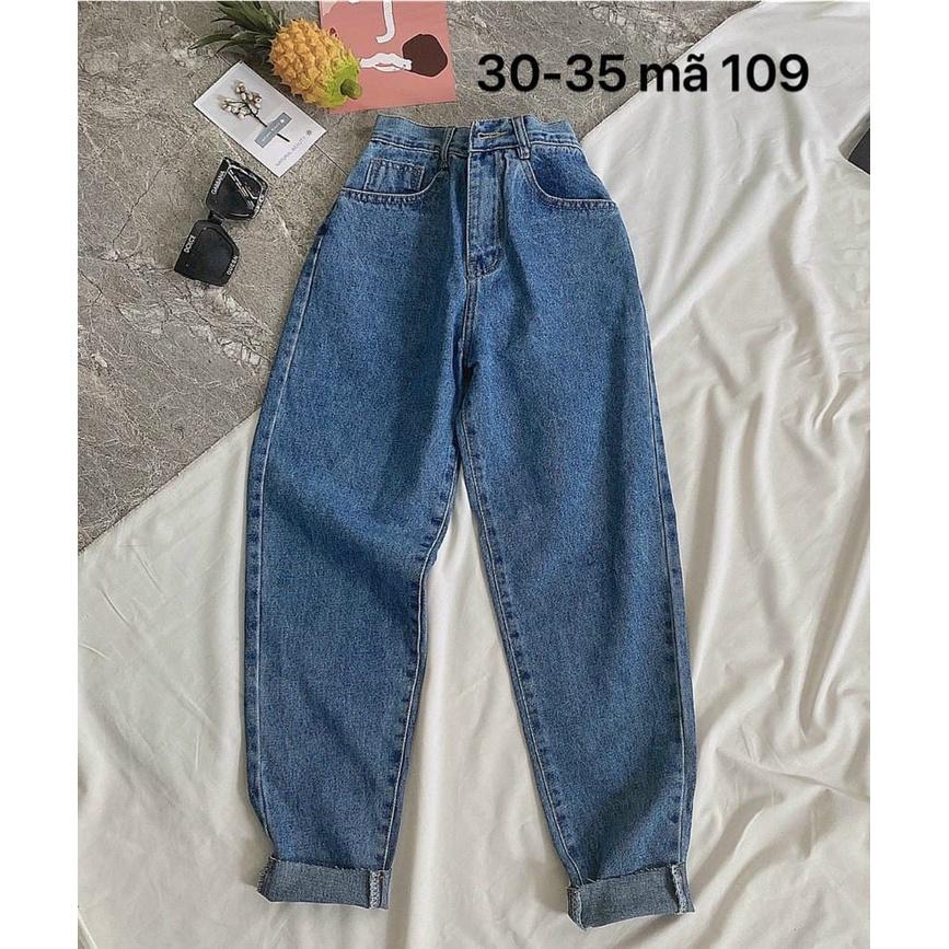 Quần baggy jean nữ trơn size đại.