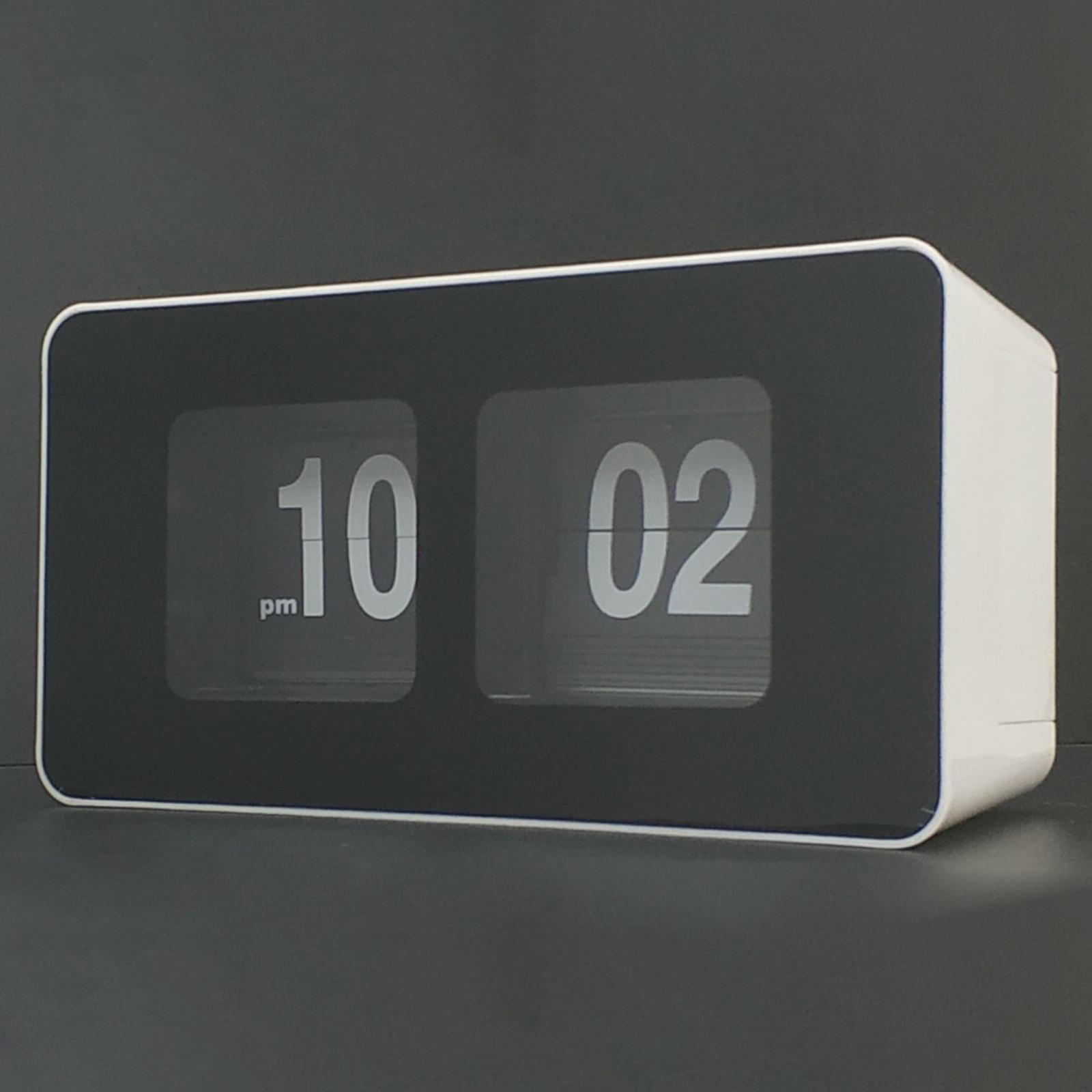 Auto Flip Clock Desk Clock Digital Battery Operated Table File Down Page Clocks Non Ticking Silent Sweep for Bedroom Living Room Decor Home Office