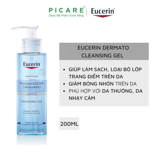 Gel Rửa Mặt Cho Da Nhạy Cảm Eucerin Dermato Clean Refreshing Cleansing