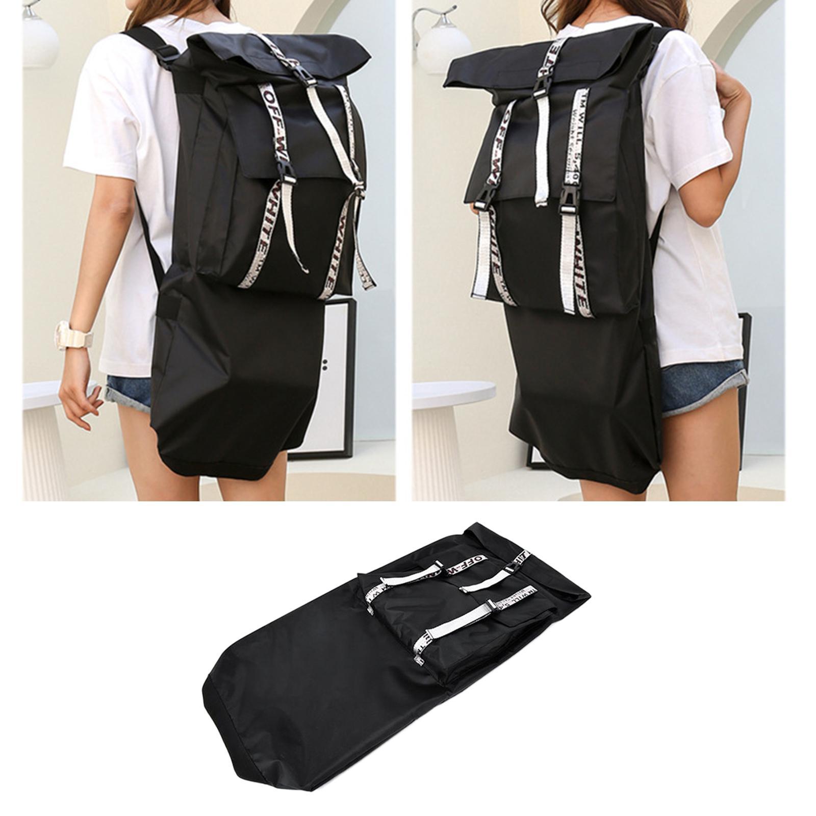 Oxford Skateboard Bag, Adjustable Shoulder Straps Folding Storage Surfboard Carrier Universal Skateboard Backpack for Skateboard Women Men