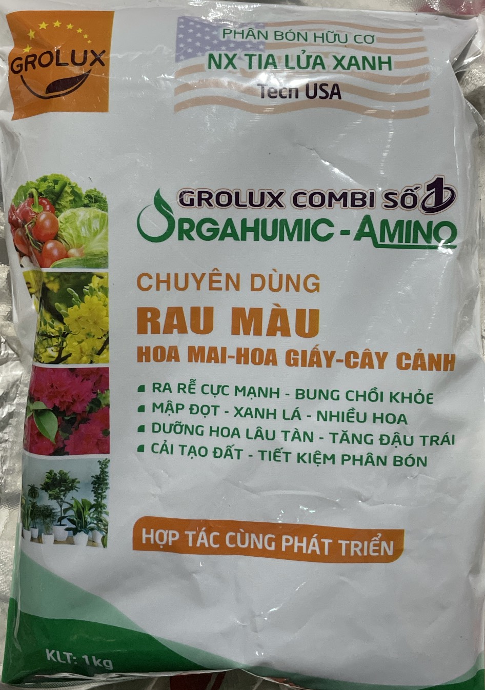 Phân bón hữu cơ HUMIC AMINO chuyên hoa màu hoa giấy hoa mai gói 1kg