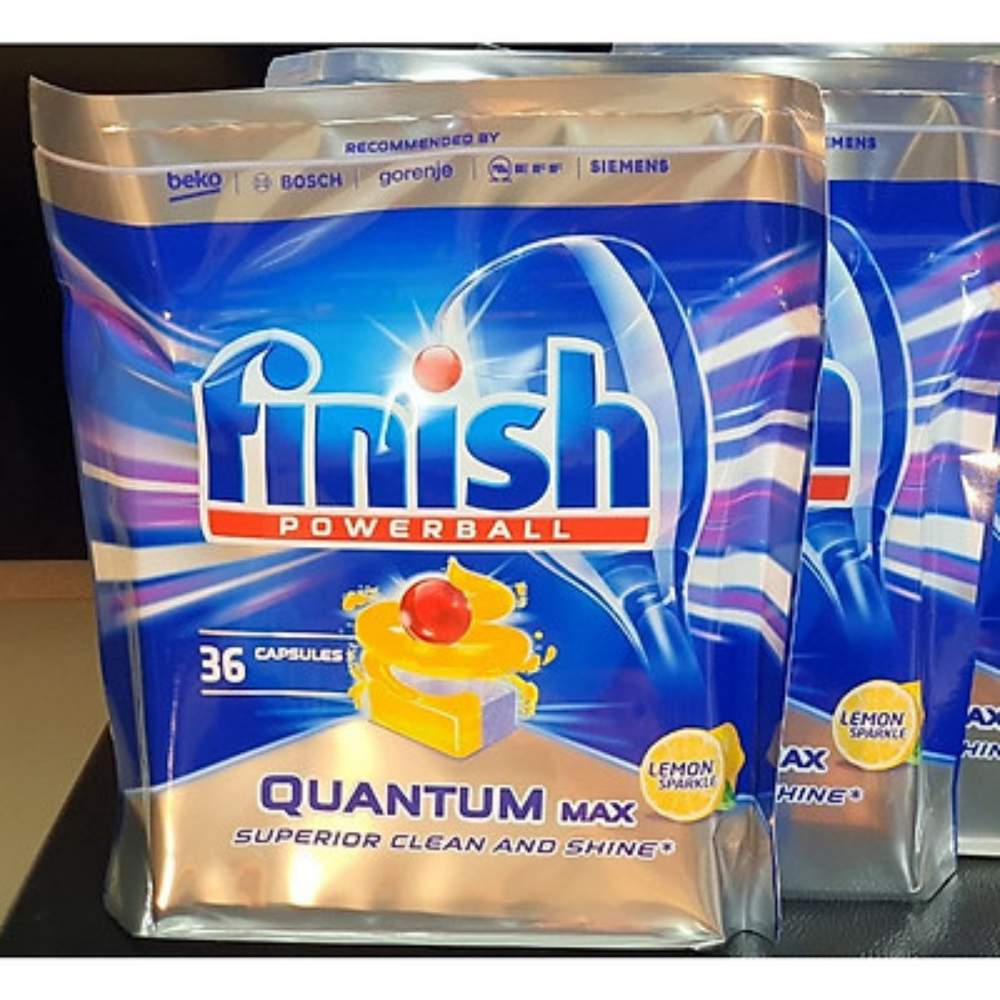 Combo 2 túi viên rửa bát finish quantum max 36 viên (36x2=72 viên) dùng cho máy rửa bát