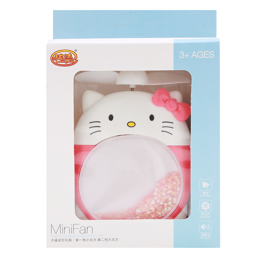 Quạt Sạc Mini - Kitty Đỏ