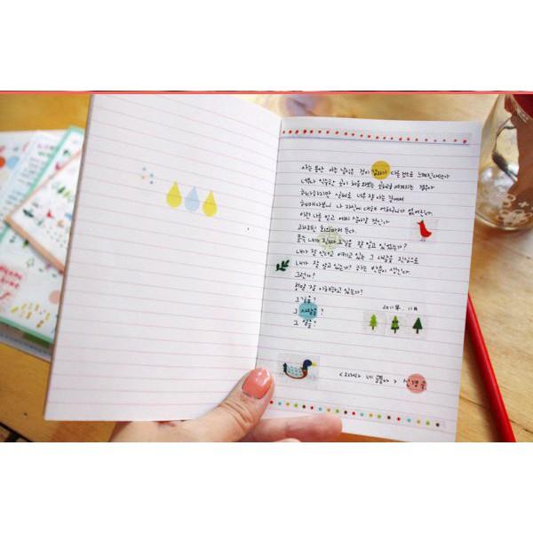 Set 6 tập nhãn dán hình vẽ mini siêu cute trang trí