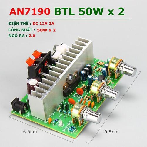 Mạch khuyếch đại công suất BTL 2.0 Sử dụng IC AN 7190, Nguồn 12V, Công suất 50W x 2 Dùng độ loa kéo, karaoke .v.v...