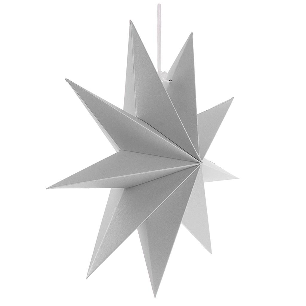 3D Giấy 9 Điểm Sao Cưới Năm Mới Nhà Vườn Treo Trang Trí Xám + Đen