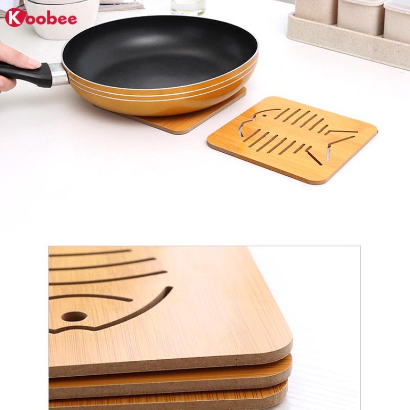 Đế lót nồi KOOBEE bằng gỗ cách nhiệt chống trượt cao cấp