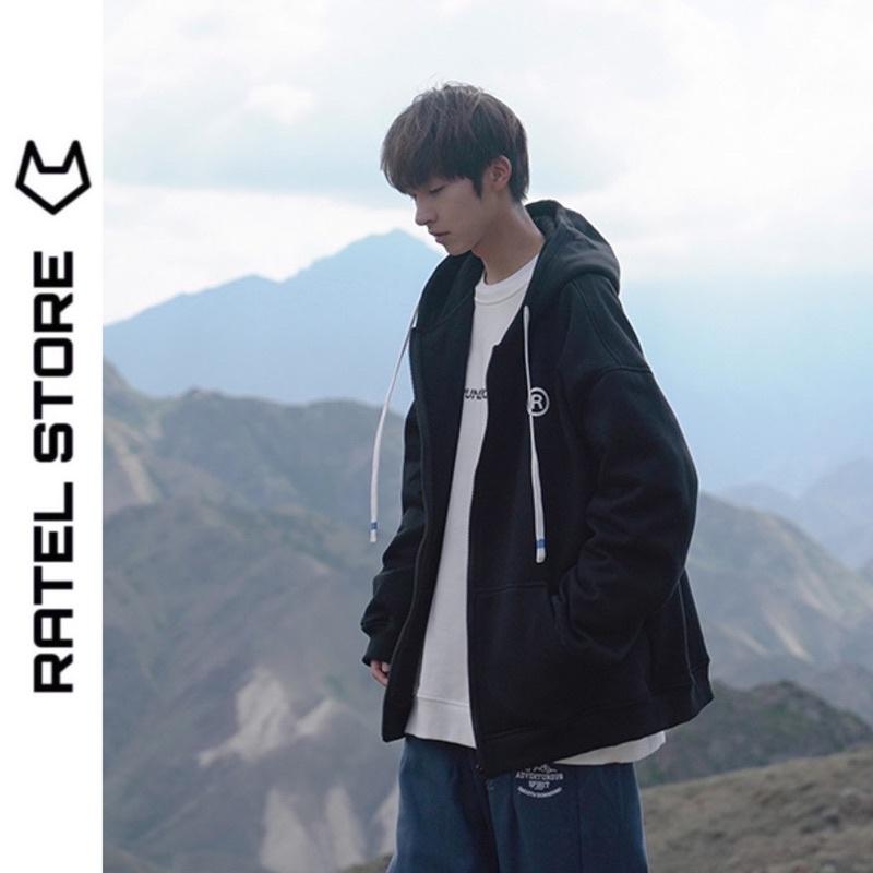 Áo Khoác Jacket Hoodie Zip Nỉ Thu Đông Nam Nữ Chữ R Unisex Form Rộng