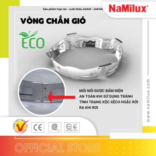 Vòng Chắn Gió Inox NaMilux│Tiết Kiệm 30% Gas Tiêu Thụ│Rút Ngắn 1/3 Thời Gian Đun Nấu│Hàng Chính Hãng