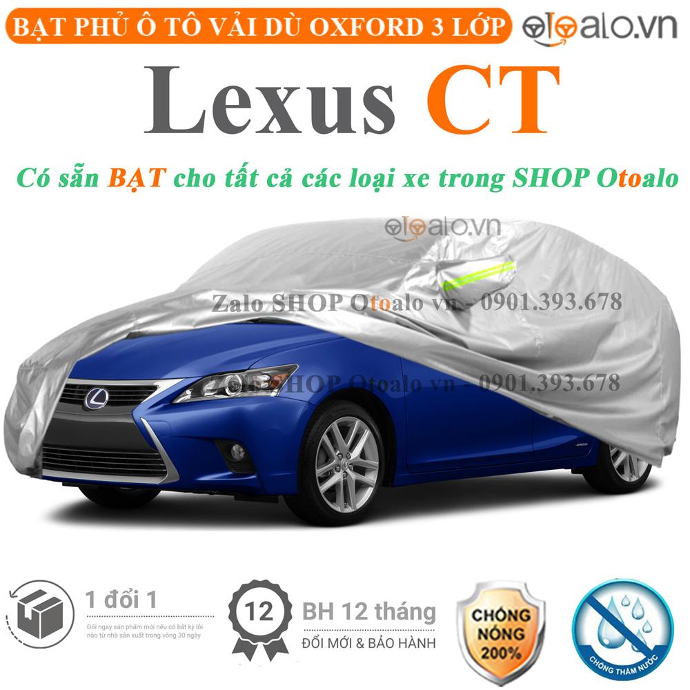 Bạt che phủ xe ô tô Lexus CT 200h vải dù 3 lớp CAO CẤP BPXOT - OTOALO