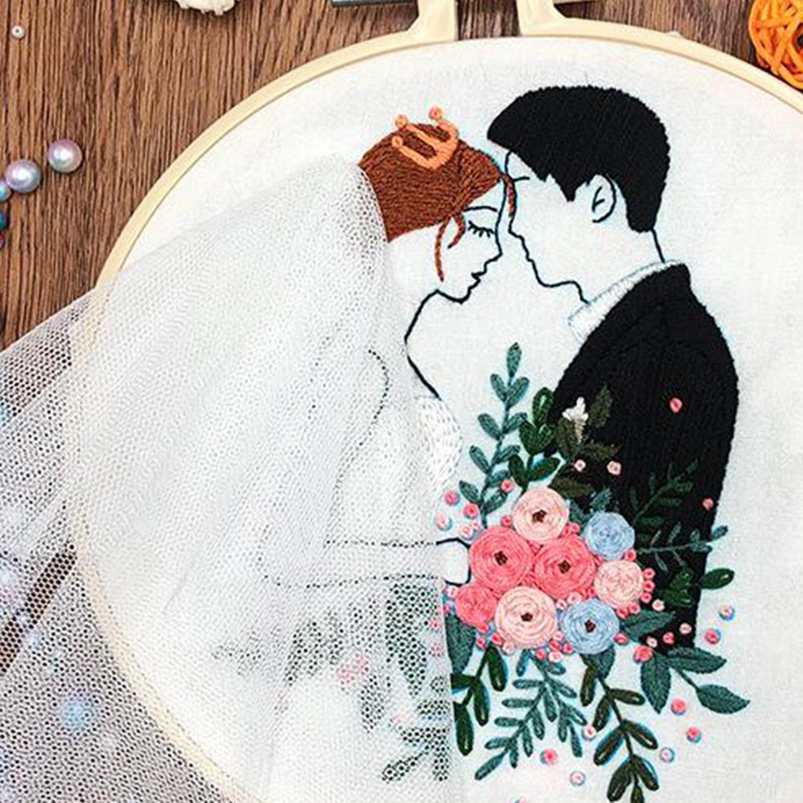 Needle Embroidery Kit with Basic Tools Wedding Valentine's Day Decoration