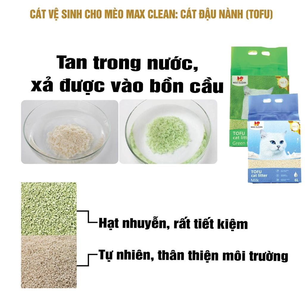 1 THÙNG 6 BỊCH Cát Đậu Nành Max Clean Cát Tofu Vệ Sinh Cao Cấp Cho Mèo Siêu Vón Cục Không Bụi- HeLiPet