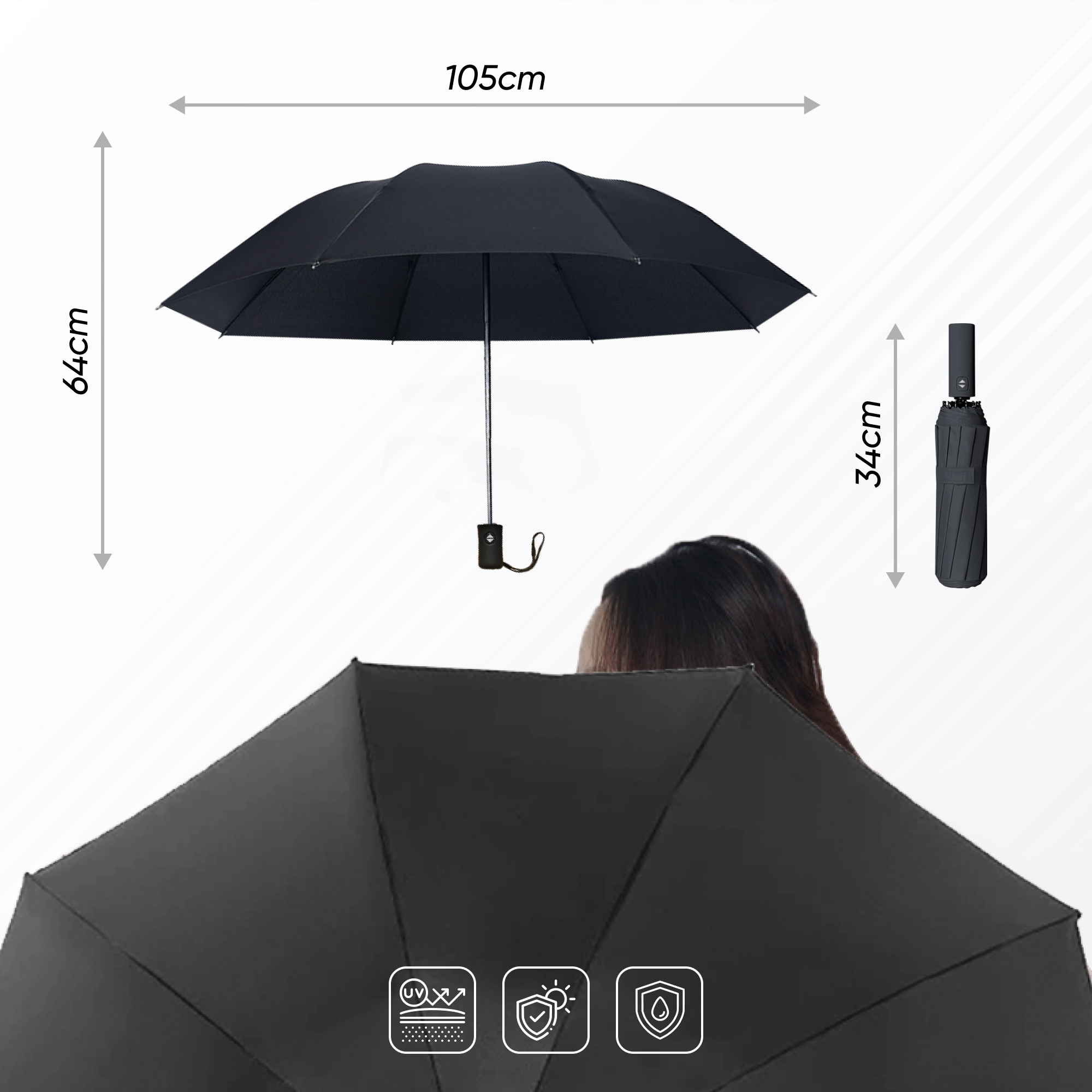 Dù Gấp Mở Tự Động- Ô Che Mưa Gấp Gọn Mini Che Mưa 12 Nan Nhỏ Gọn Tiện Lợi