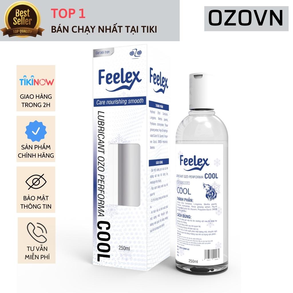 Gel bôi trơn Feelex Lubricant Cool mát lạnh, gấp đôi độ trơn - Lọ 250ml