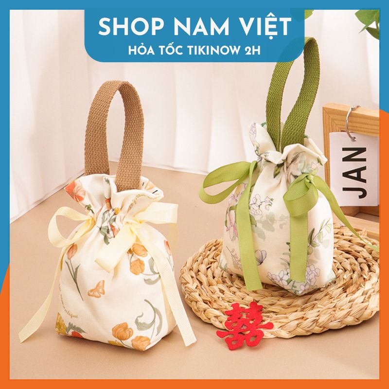 Túi Vải Canvas Đựng Bánh Kẹo, Quà Tặng Tết