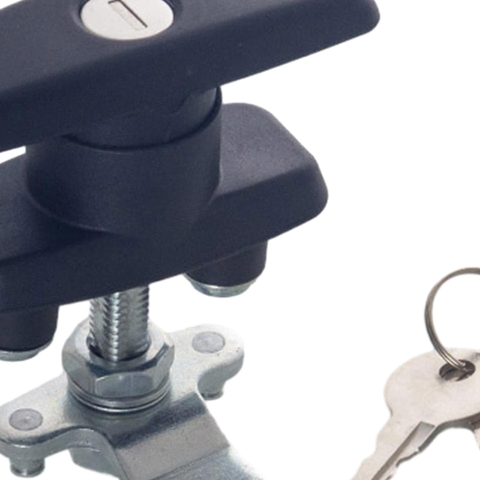 T Handle Door Lock Latch, Shed Door Lock with Keys, Heavy Duty Locking Latch for Trailer, Tool Case, Distribution Box