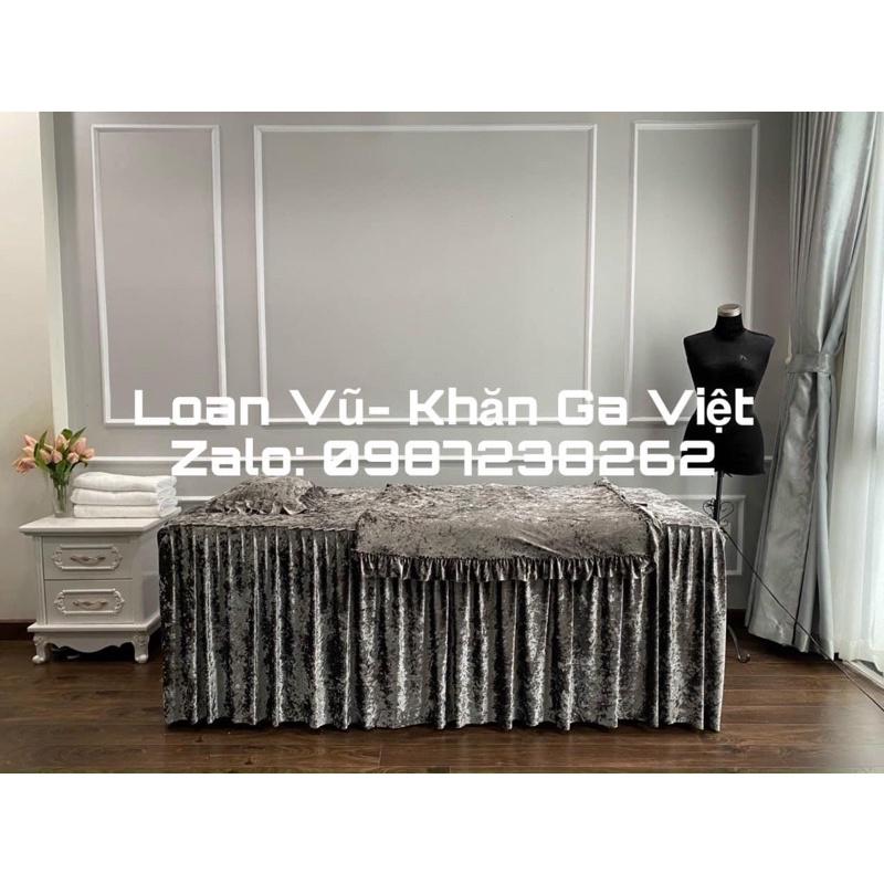 Ga giương spa, nối mi, phun xăm nhung nhám siêu vip ( ga + vỏ gối)