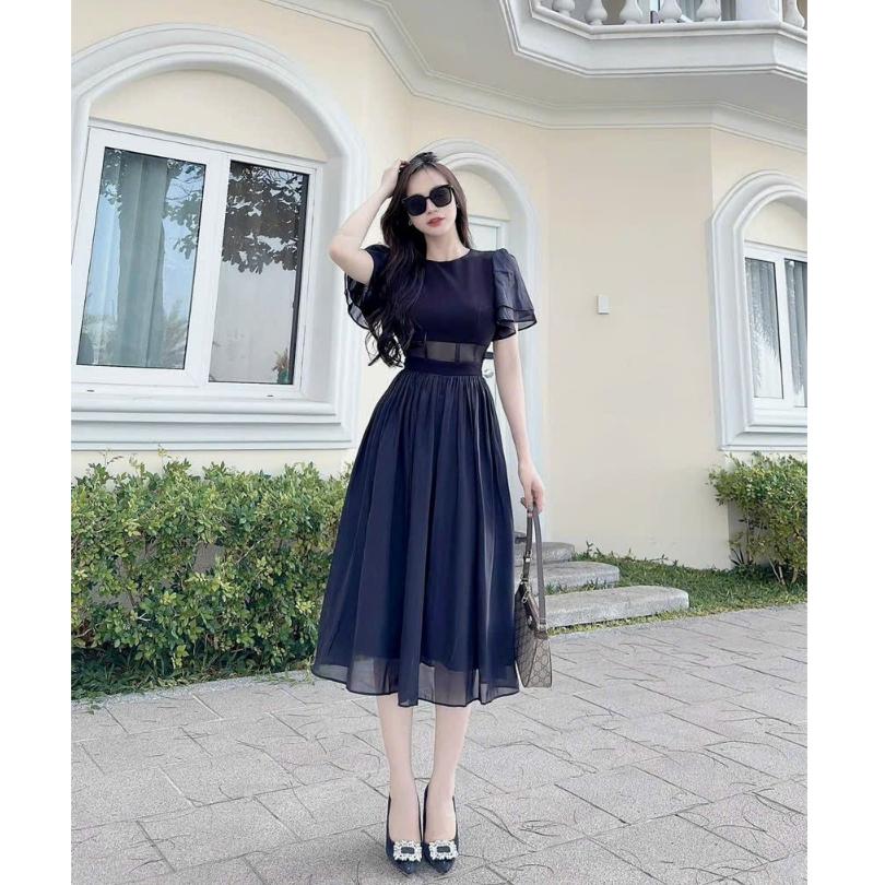 Đầm xoè voan 2 lớp tay cánh tiên siêu xinh