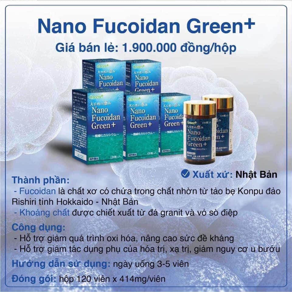 NANO FUCOIDAN GREEN+: nâng cao sức đề kháng, giảm nguy cơ u bướu, phòng ngừa ung thư