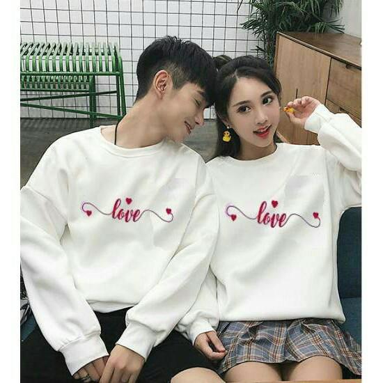 Áo đôi thu đông love, áo nỉ nam nữ thời trang