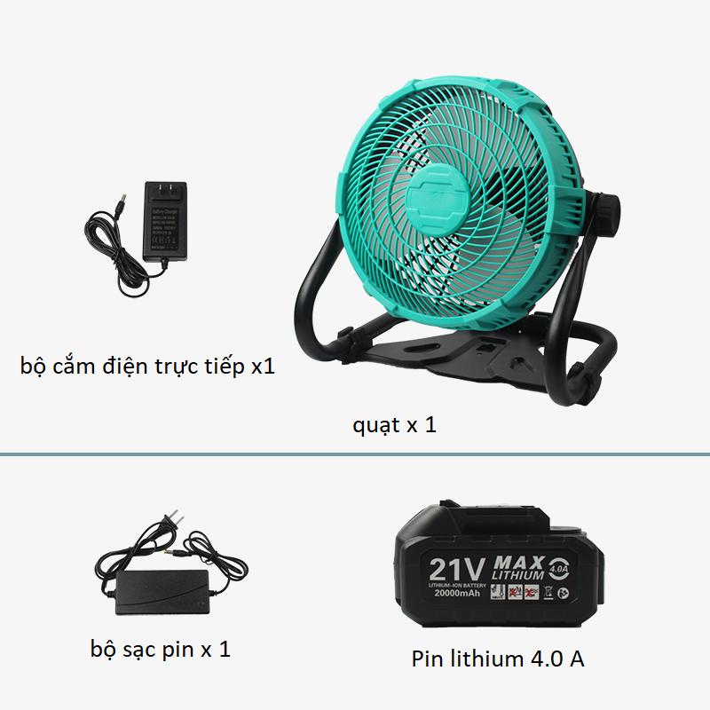 Quạt tích điện chân quỳ xoay 360 độ pin 4Ah bền bỉ ( sử dụng liên tục lên tới 11h), quạt sàn pin Lithium sử dụng kép DC18-21v/ AC 220v 4 tốc độ gió vận hành êm ái không tiếng ồn, quạt đi picnic, câu cá cắm trại tiện lợi-CÓ ẢNH THẬT SẢN PHẨM