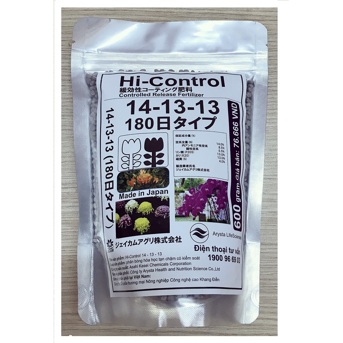 Phân Trì Tan Chậm Nhật Bản Hi-Control 14-13-13 Gói 600g