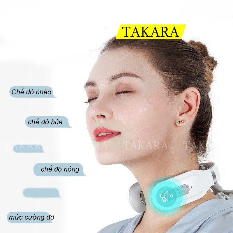 Máy Mát Xa Cổ Vai Gáy TAKARA, Massage Giảm Đau Mỏi Với 4 Chế Độ Massage Và 16 Mức Độ Điều Chỉnh JT008